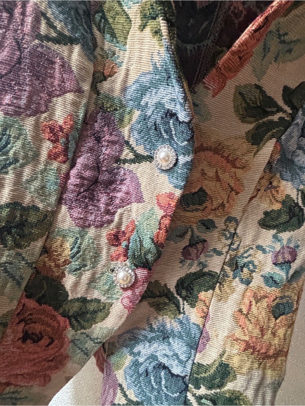 NWOT Women’s Floral Print Sleeveless Blazer | Button Front Vest | Medium - Picture 4 of 6